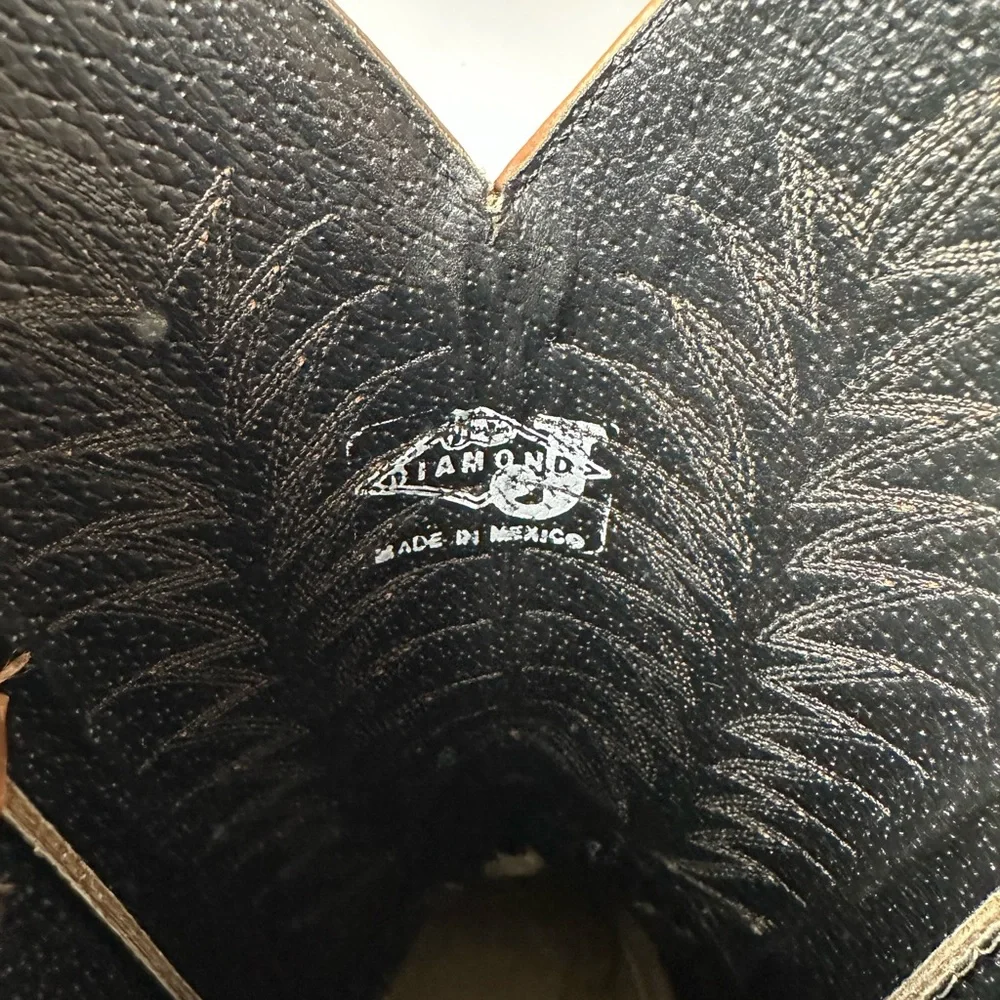 **SOLD**Diamond J Women’s Cowboy Boots Size 7.5 Tan Leather Western Boots - Picture 10 of 10